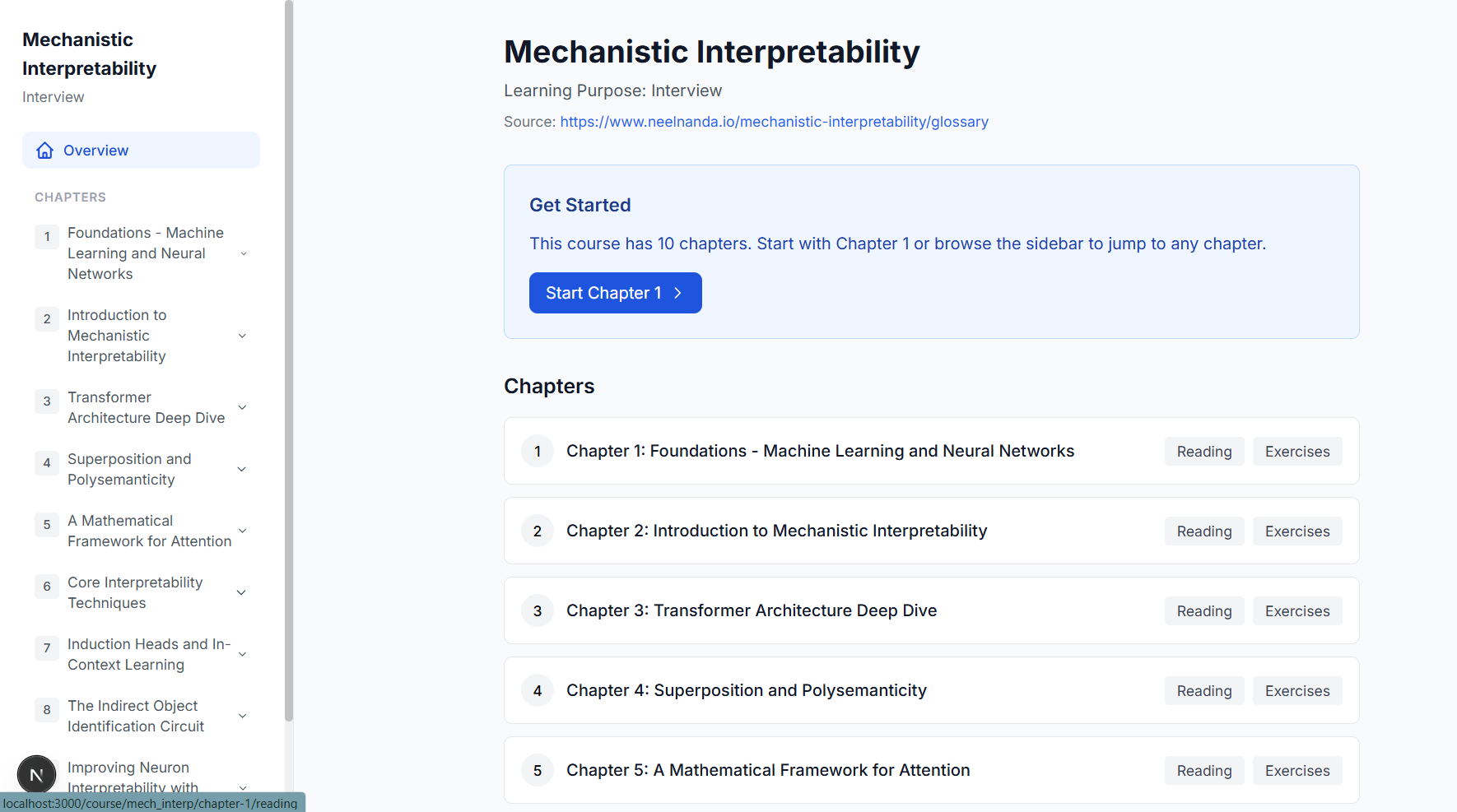 Mech Interp course page